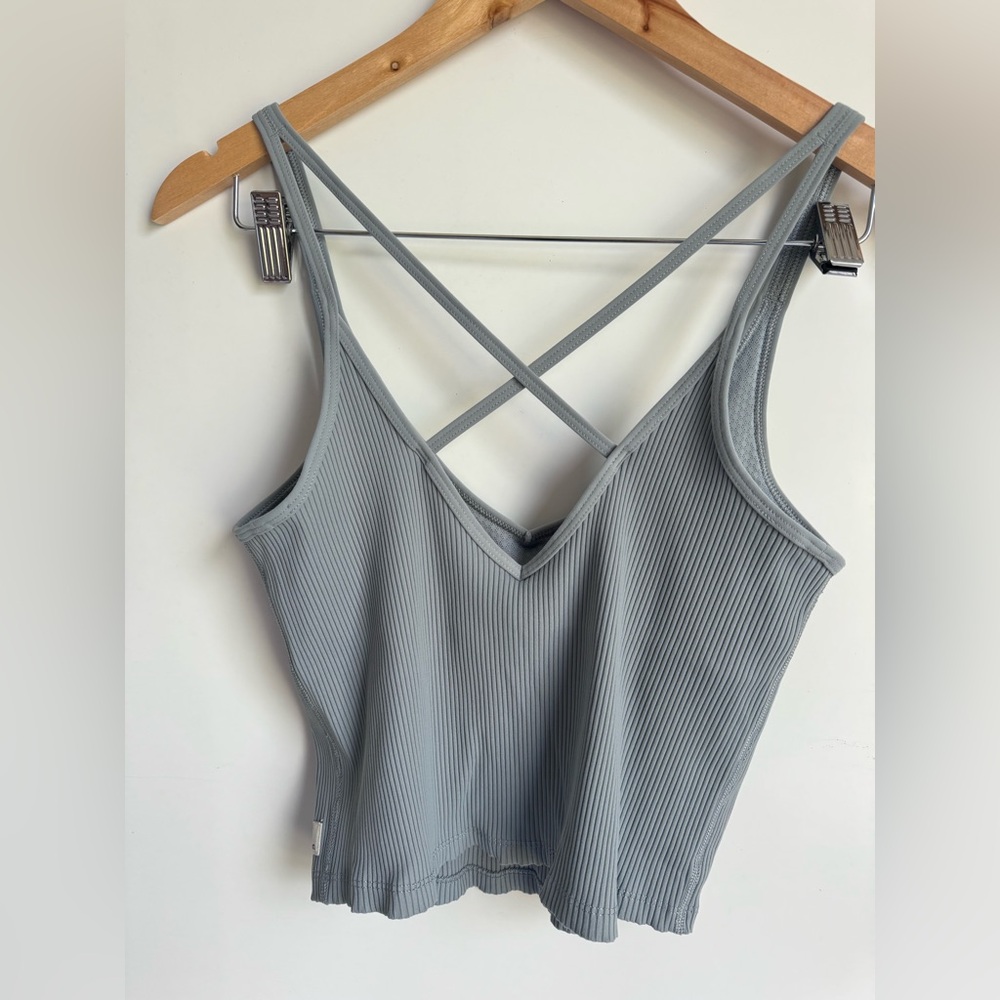 Vuori Gray Ribbed Bra - Picture 3 of 5
